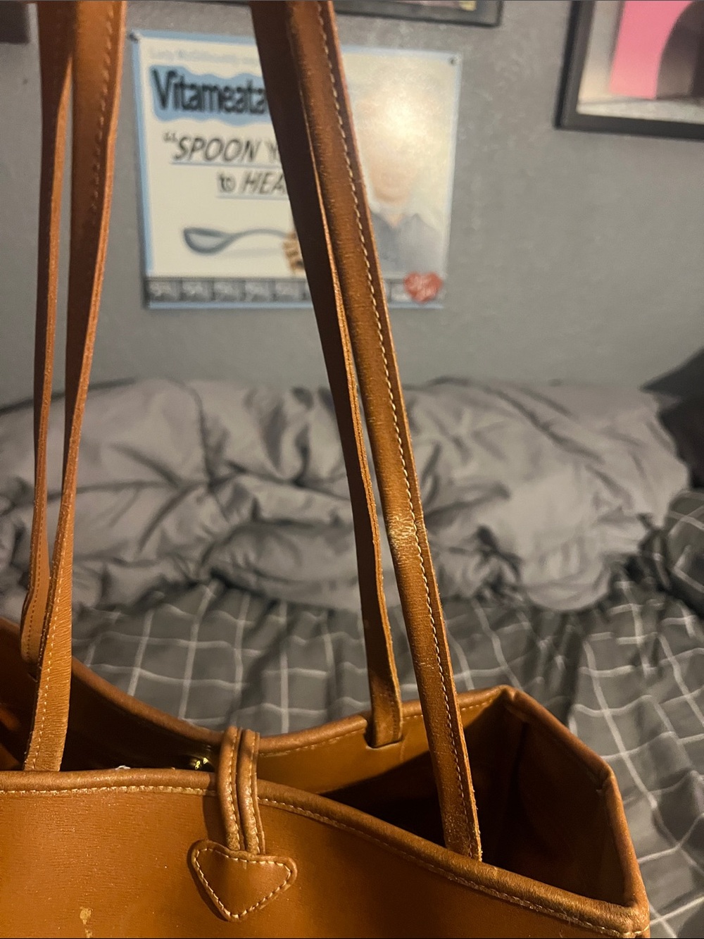 Longchamp Brown Leather Shoulder Tote - Timeless Everyday Bag - Picture 11 of 16